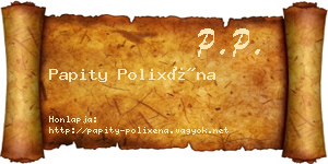 Papity Polixéna névjegykártya
